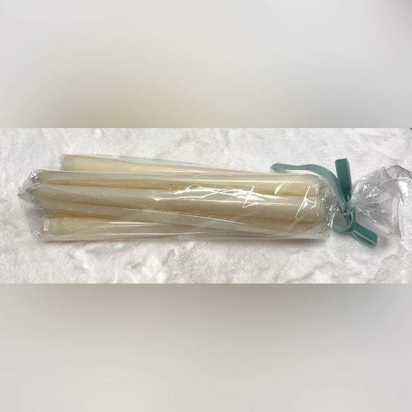 Selenite Natural Stone Candle Holders NWOT Qty 2  White Cream 8 Candles Included - Picture 5 of 8